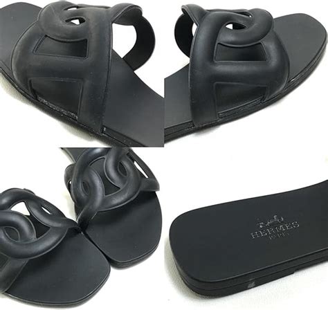 hermes aloha slide sandals black.